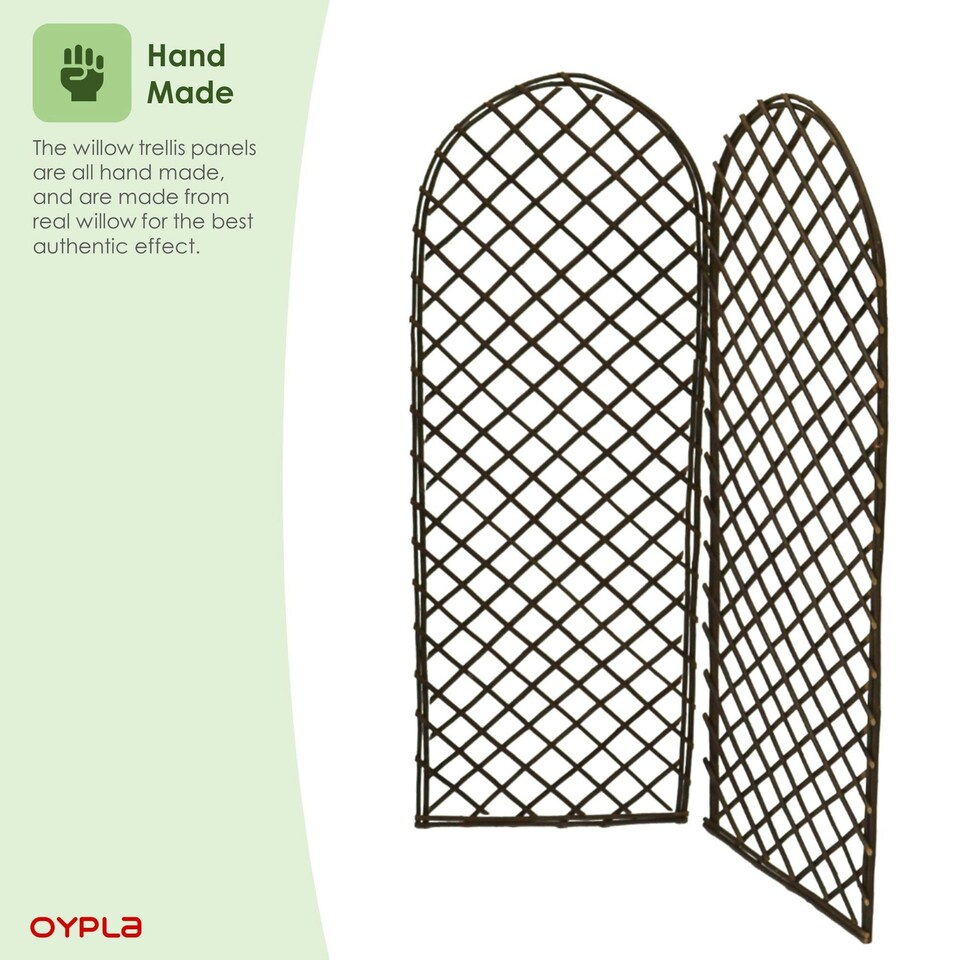 image 1 of Oypla Set of 2 Willow Trellis Fencing Panel Screen Climbing Trellises