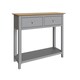 image 6 of Taberno Oak 2 Drawer Console Hallway Table Dove Grey Grey