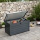 image 2 of Outsunny 331 Litre Garden Storage Box, Waterproof Outdoor Storage Box with Wheels and Handles, Lockable Galvanised Steel Outside Deck Box Organiser for Tools, Cushions, Dark Grey