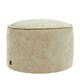 image 1 of icon Round Chenille Bean Bag Pouffe Natural Large Chenille Footstool Cream