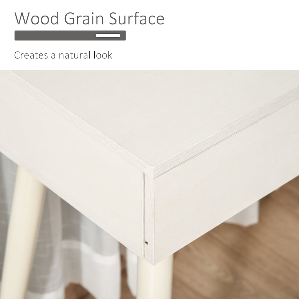 image 1 of HOMCOM Dressing Table with Mirror and Stool, Vanity Makeup Desk Set with 2 Drawers, Cushioned Stool and Make-up Organiser for Bedroom and Dressing Room, 80 x 40 x 123 cm, White