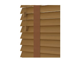 100cm Truffle Faux Wood Venetian Blinds with Tapes (120cm Drop) | Brown | Brown