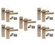 image 1 of Golden Grace 5 Pairs Victorian Straight T-Bar Door Handle on Backplate Antique Brass with 2.5" Latch & Hinges - 150mm x 40mm | Bronze