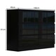 image 3 of FWStyle Stora 7 Drawer Merchant Chest Of Drawers - Black Gloss Front