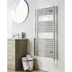 image 1 of 1200mm (H) x 500mm (W) - Straight Vertical Chrome Electric Towel Rail - Thermostatic - (Clifton Rail) - (1.2m x 0.5m)