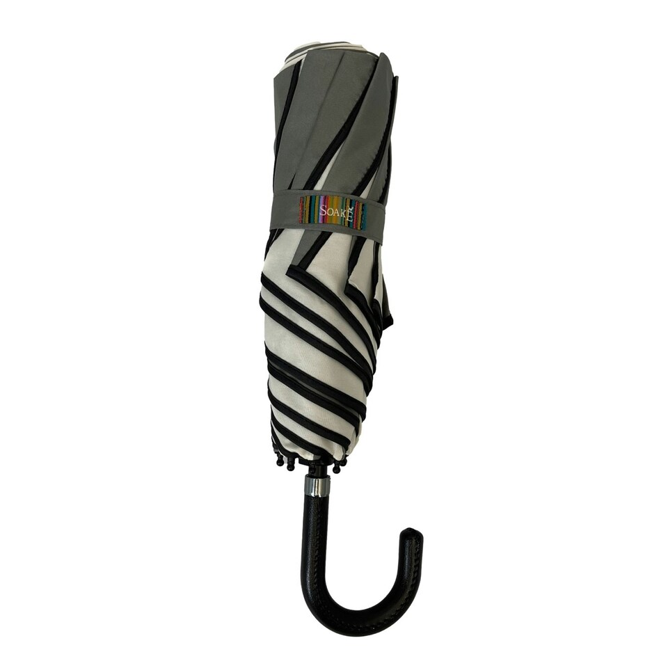 image 1 of Everyday Folding Umbrella Manual Opening Swirl Grey | Cream