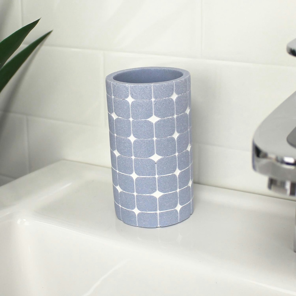 image 1 of Showerdrape Mosaica Sky Blue Tumbler