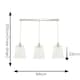 image 3 of ValueLights Susie Glass Lantern Lamp Shade 3 Drop Brushed Chrome Diner Ceiling Pendant Light Silver