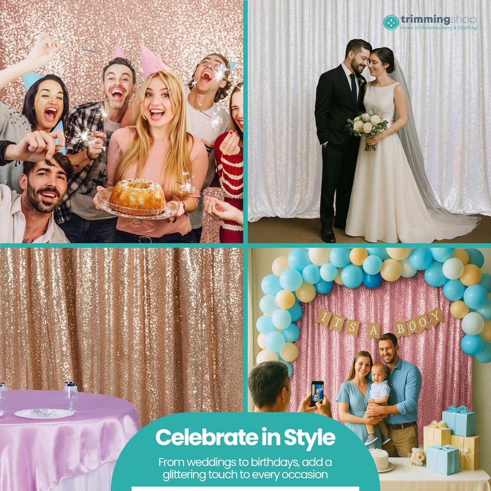 image 1 of 4ft x 7ft Sequin Backdrop Photography Background High-Density Sequin Fabric