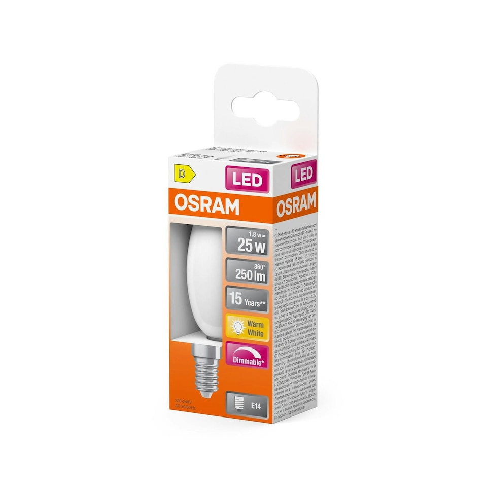 image 1 of OSRAM LED Lamp SuperStar Light Bulb B25 Candle Shape Filament Dimmable 6 Pack