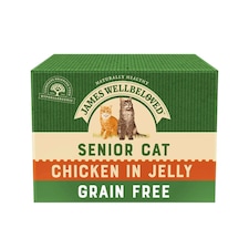 James Wellbeloved Grain Free Senior Cat Wet Food Chicken Jelly 12x85g