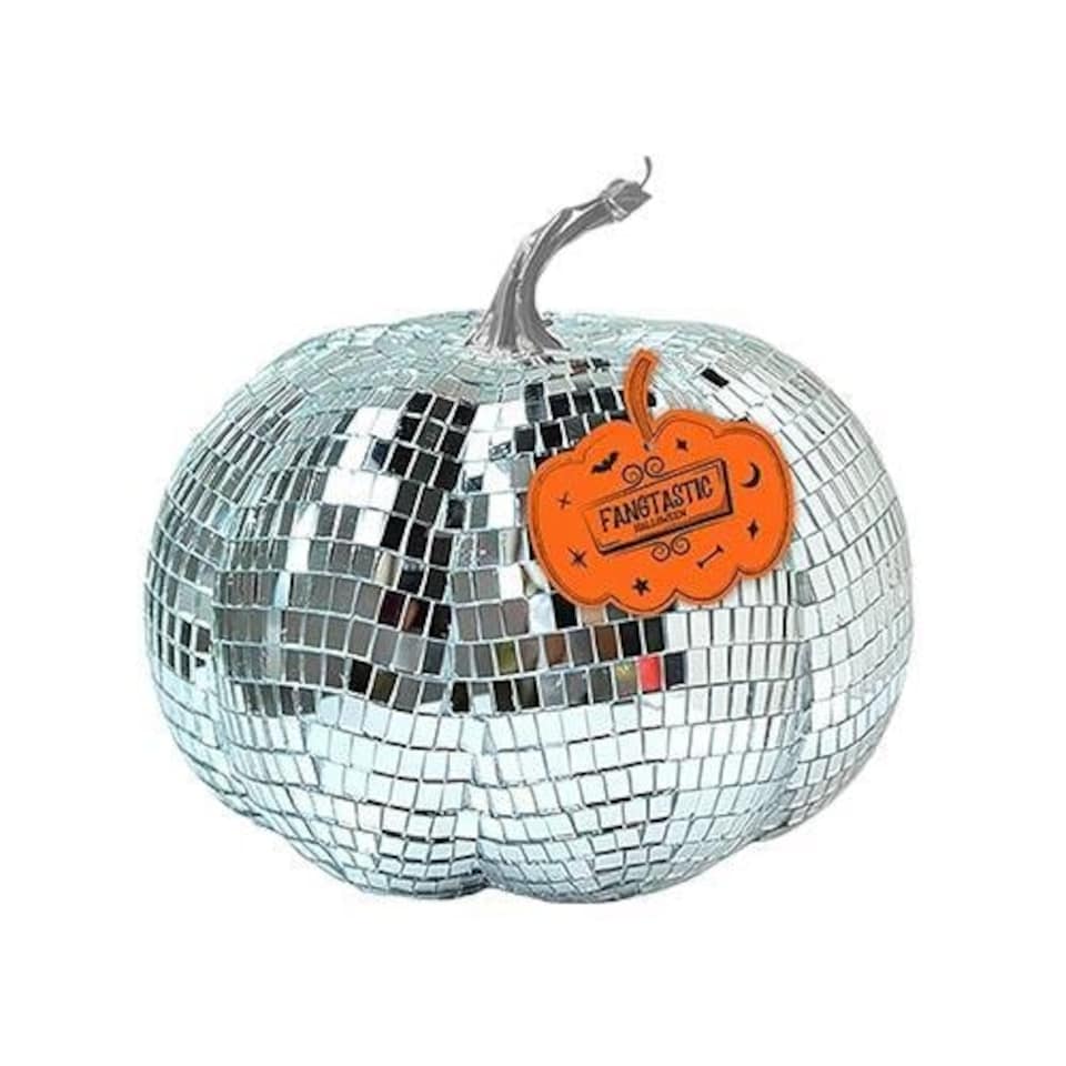 Disco Ball Pumpkin Halloween Decoration 15cm