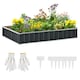 image 1 of Outsunny Metal Raised Garden Bed No Bottom DIY Large Planter Box w/ Gloves