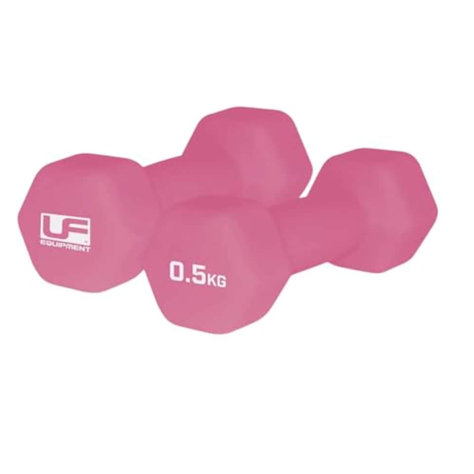 image 1 of Urban Fitness Neoprene Covered Hex Dumbbells Fitness (Pair) Pink 2 X 0.5kg