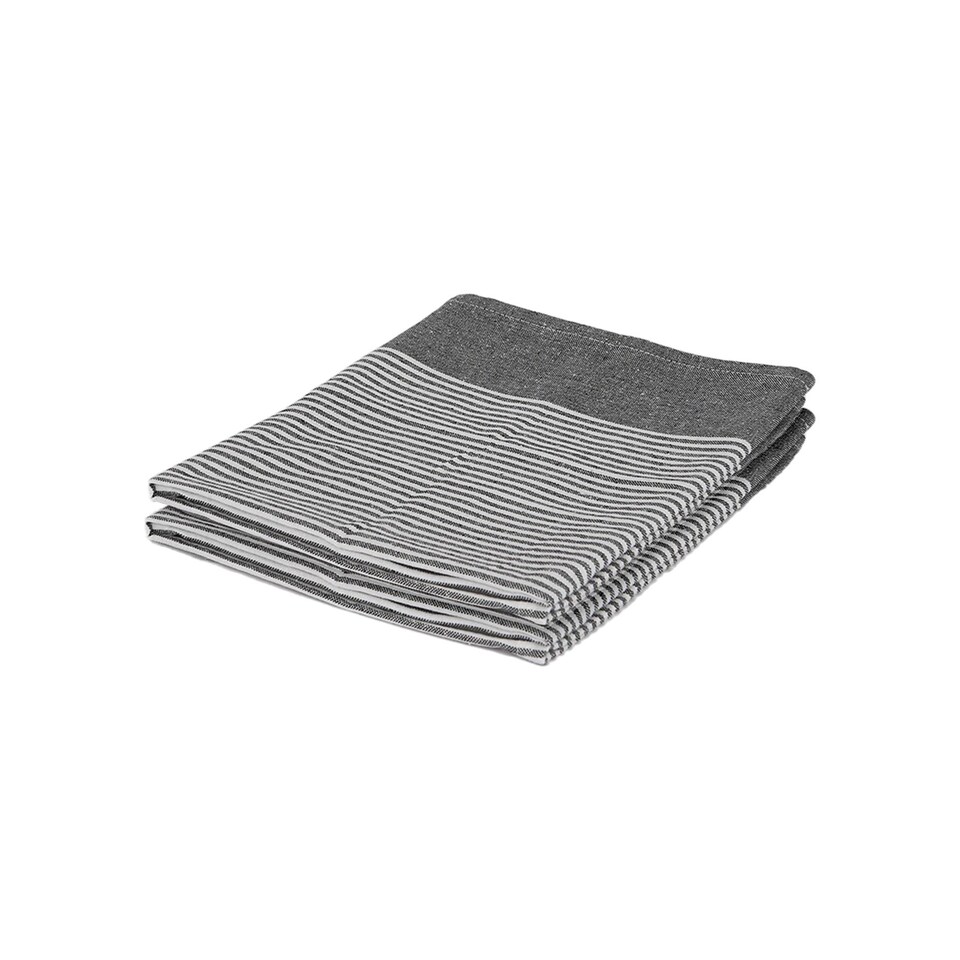 image 1 of Nicola Spring Cotton Tea Towels - 70cm x 50cm - Grey Pinstripe - Pack of 2