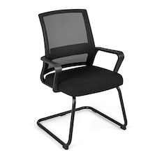 COSTWAY Meeting Office Chairs Mid-Back Reception Chair Black