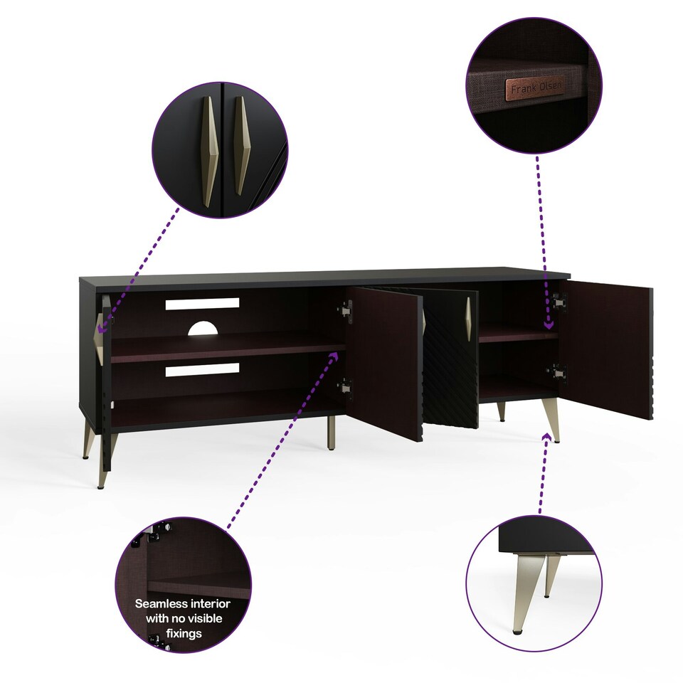 image 1 of Frank Olsen Ava 1500 Tv Cabinet Black | Black