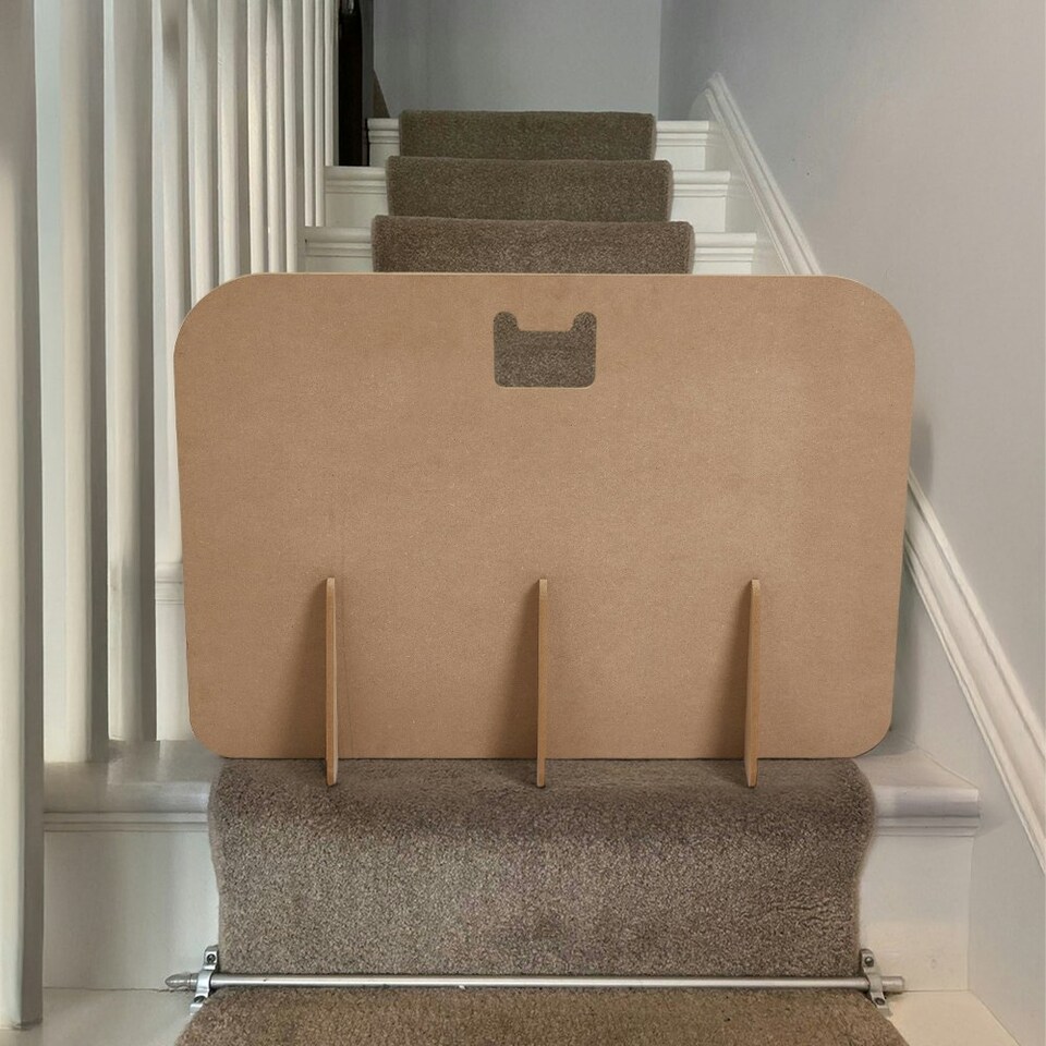 image 1 of Living and Home Safe & Secure Wooden Pet Barrier, Durable MDF Freestanding Gate for Dogs & Cats Brown | Brown