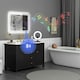 image 2 of HOMCOM 600 x 800 mm Bathroom Mirror with Bluetooth Lights Demister Pad Silver