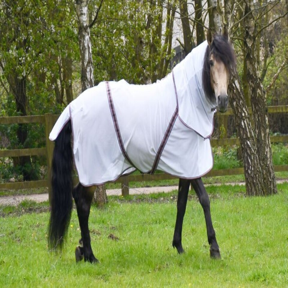 image 1 of Rhinegold Kenya Mesh Fly Rug + Neck Cover White | Size: 5ft 0
Colour: White