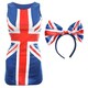 image 1 of Union Jack Dress & Bow Headband Red | L