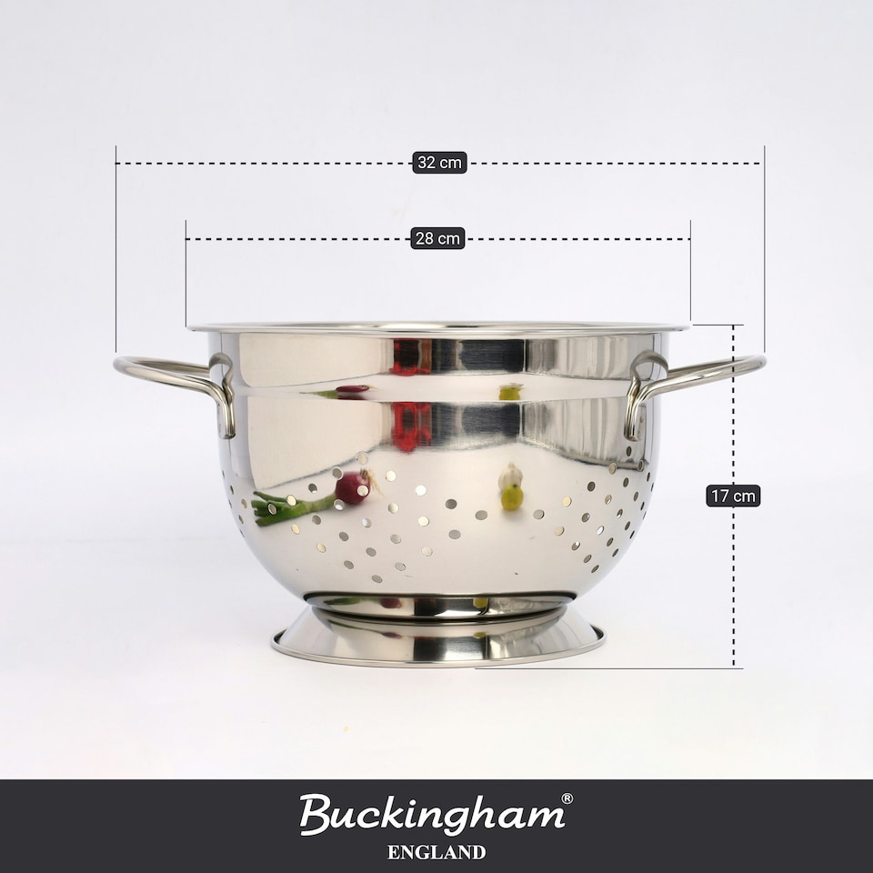 image 1 of Buckingham Premium Stainless Steel Deep Colander 7 Litre / 28 cm