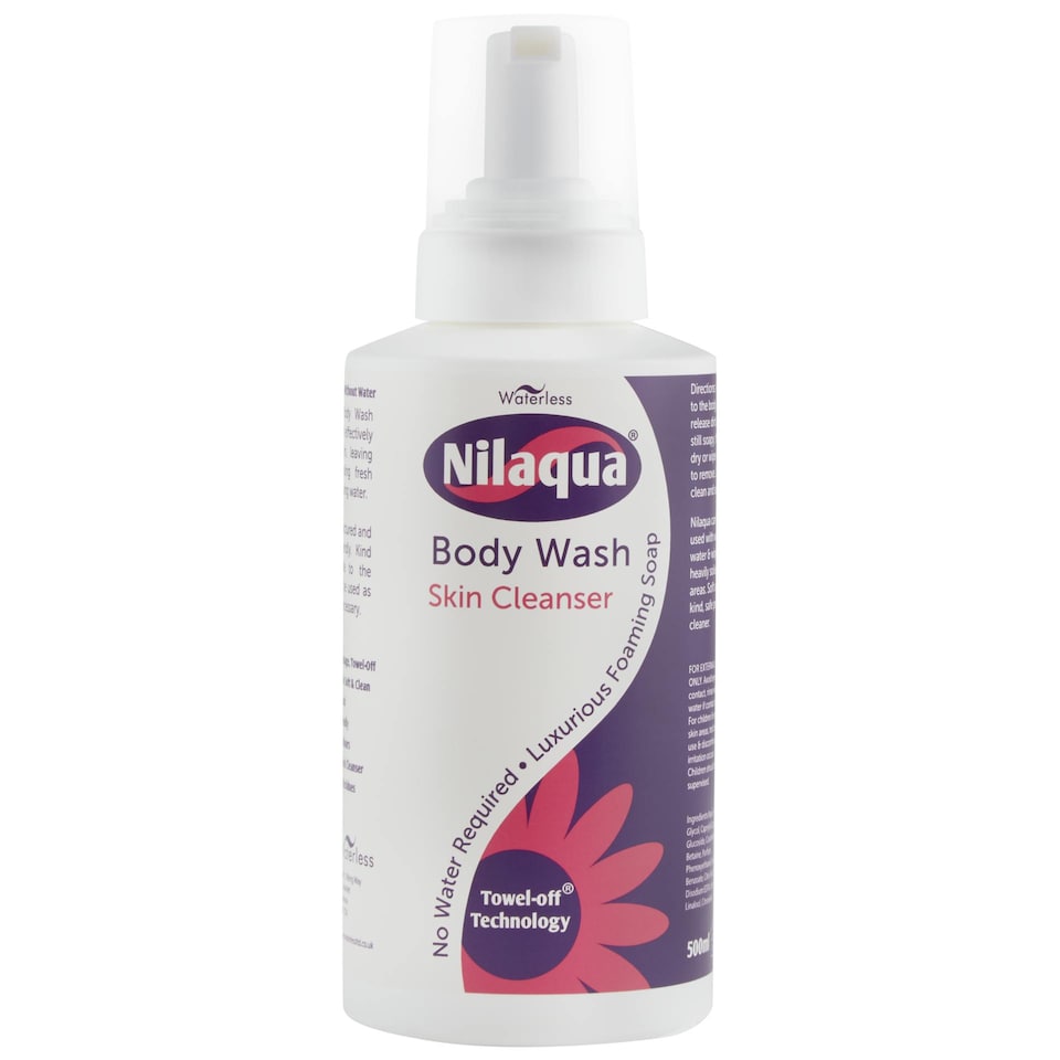 image 1 of Nilaqua No Rinse Foaming Skin Cleanser 500ml - Rinse Free Body Wash Foam