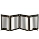 image 1 of PawHut Pet Gate 4 Panel Wooden Dog Barrier Folding Fence w/ Support Feet