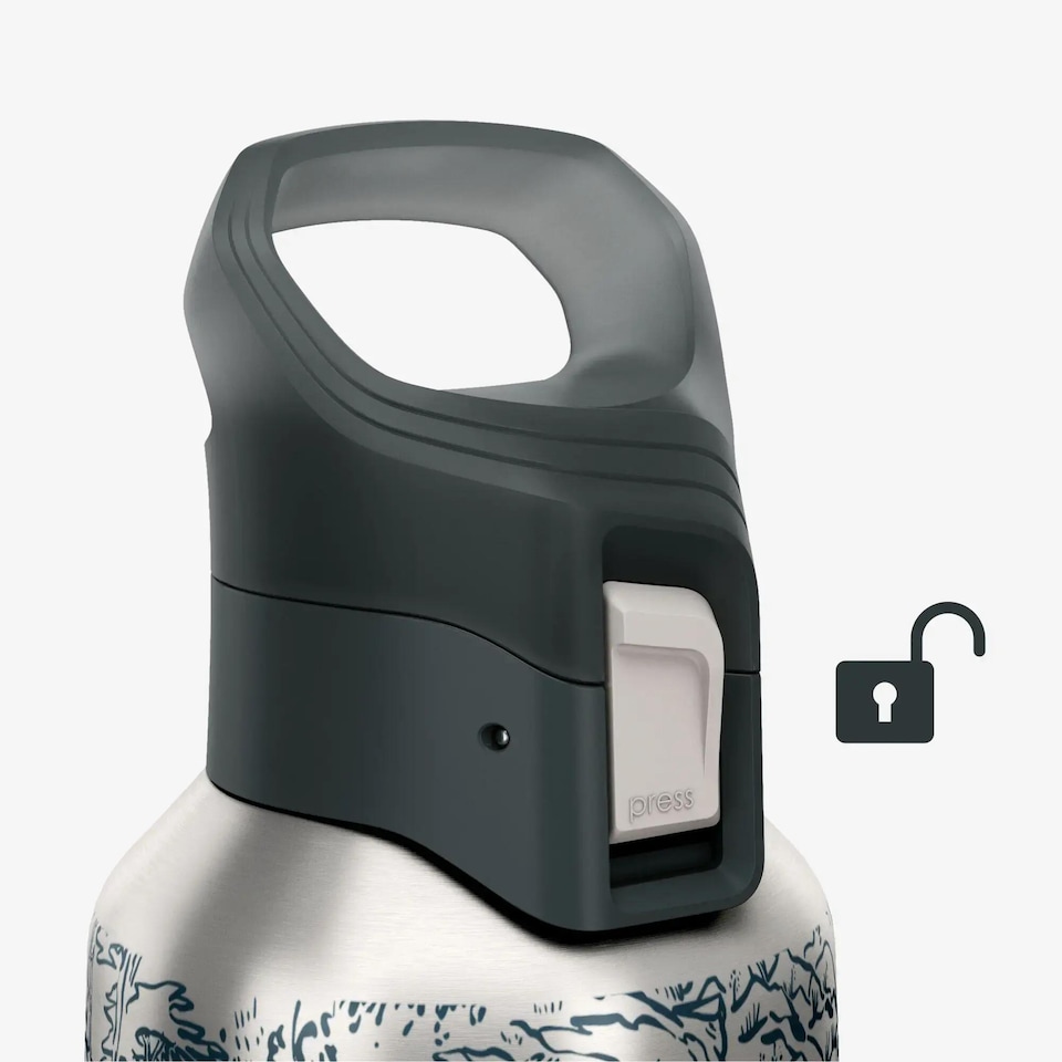 image 1 of Decathlon 0.8 L insulated stainless steel flask 900 with quick-release cap for hiking