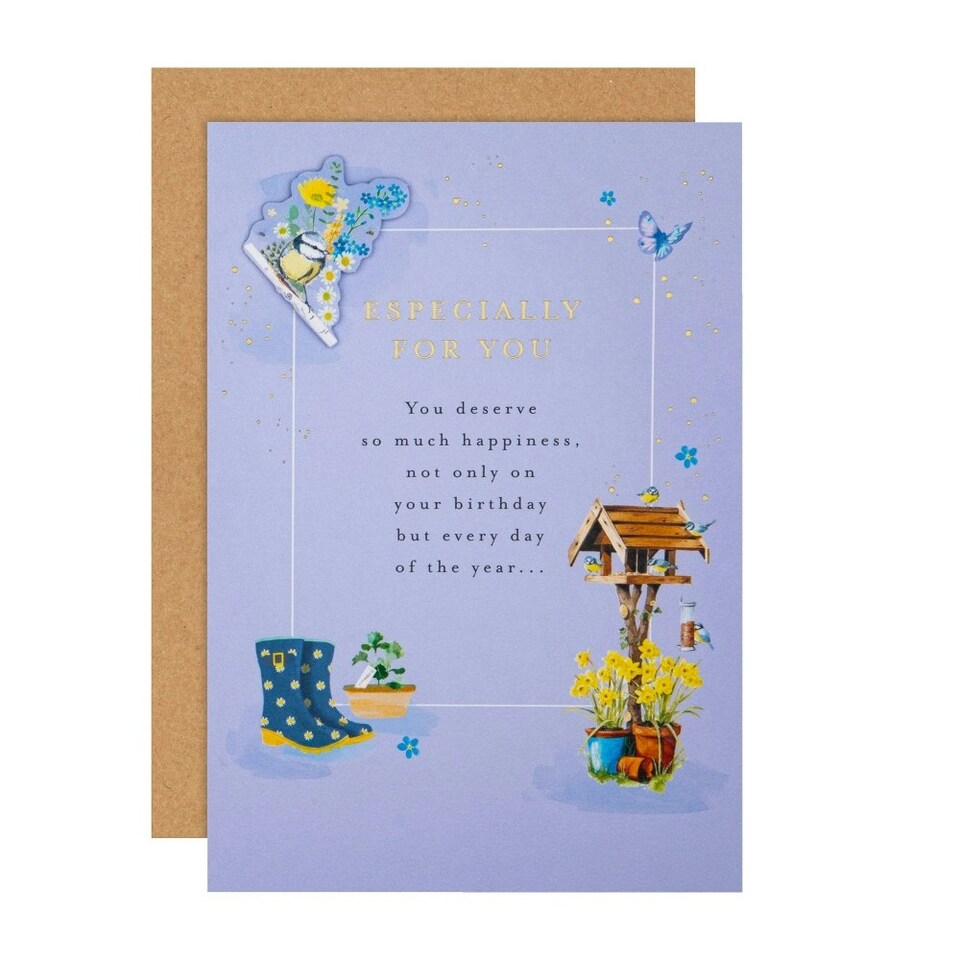 image 1 of Garden Birds & Flowers Design Especially For You Birthday Card