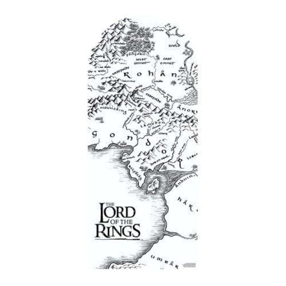 image 1 of Lord of the Rings Black & White Map Single Backdrop Cardboard Cutout 185cm