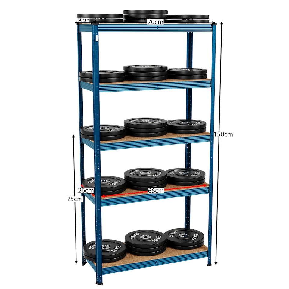 image 1 of Home Vida 5 Tier Garage Shelf Heavy Duty Boltless Shelving Storage Unit, Blue