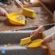 image 7 of Colour Coded Dustpan and Brush Sets Wide Plastic Dustpan with Rubber Lip and Soft Bristle Brush