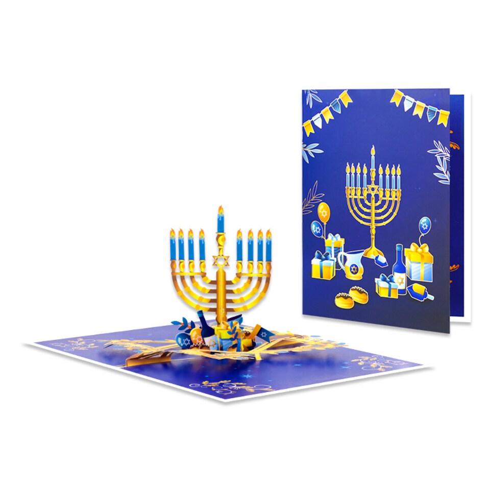 image 1 of Festival of Lights 3D Pop Up Hanukkah Card