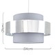 image 7 of ValueLights Matildo Grey Chrome Ceiling Pendant Shade | Grey