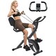 image 1 of SPORTNOW Folding Exercise Bike with Arm Bands and Hand Pulse Sensor, Black