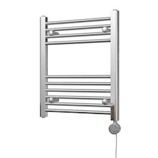 Zennor - Chrome Electric Towel Rail H600mm x W500mm Straight 200w Thermostatic