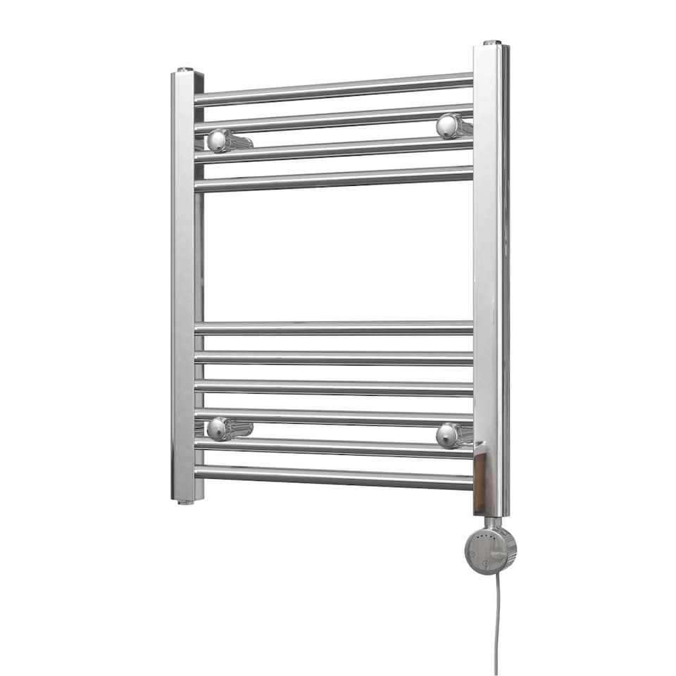 image 1 of Zennor - Chrome Electric Towel Rail H600mm x W500mm Straight 200w Thermostatic