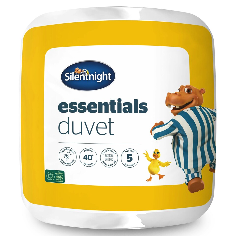 image 1 of Silentnight Essential 10.5 Tog Duvet, Lightweight, Hypoallergenic, All Seasons, Single