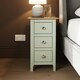 image 1 of Taberno Oak 3 Drawer Bedside Table Nightstand Cabinet Sage Green