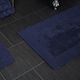 image 3 of Heavyweight Reversible Bath Mat Rug 53 x 85cm - Navy Blue