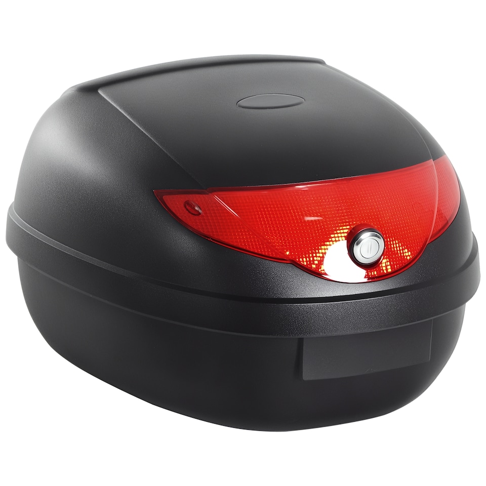 image 1 of HOMCOM 24L Motorcycle Trunk Tail Box Luggage Case with Two Keys and Plate
