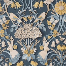 Fine Decor Woodland Wallpaper - Navy - 10m x 53cm