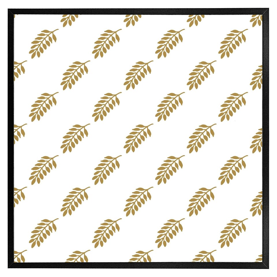 image 1 of Gold leaf pattern (Picture Frame) Brown | Oak | XS