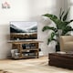 image 2 of HOMCOM Modern TV Cabinet Stand Storage Shelves Table Mobile Rustic Brown