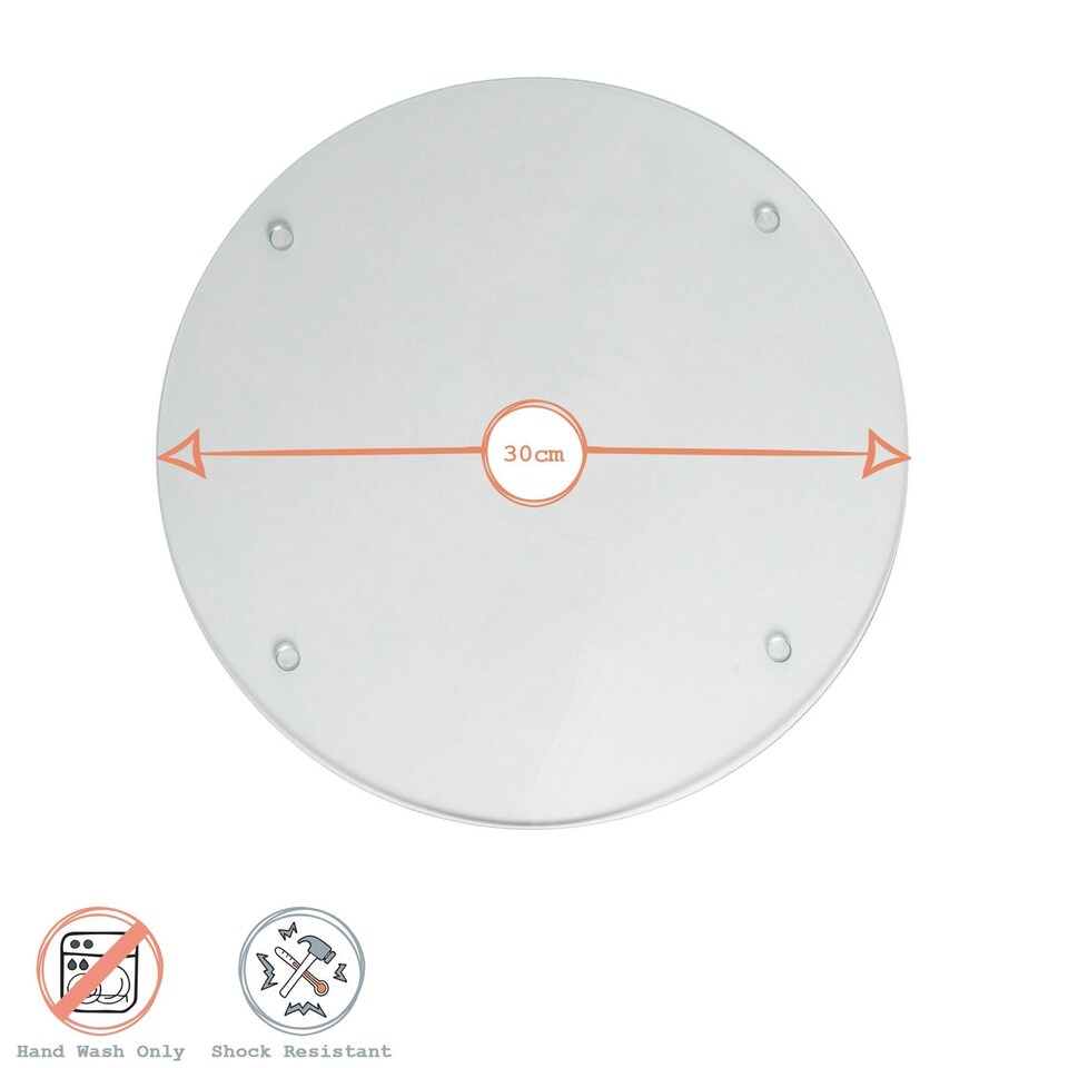 image 1 of Harbour Housewares Round Glass Kitchen Chopping Board - 30cm - Clear | Clear | Clear