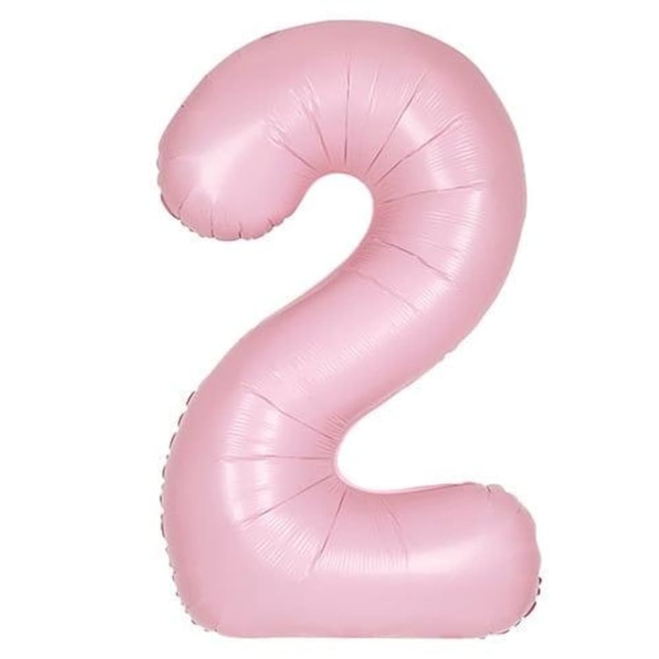 image 1 of Matte Lovely Pink Number 2 Helium Foil Giant Balloon 86cm / 34 in