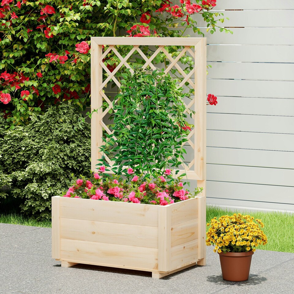 image 1 of COSTWAY Raised Garden Bed 104 cm Wooden Elevated Planter N/A