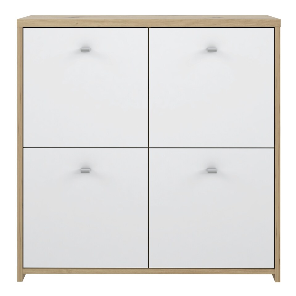 image 1 of Best Chest Storage Cabinet with 4 Doors in Artisan Oak/White