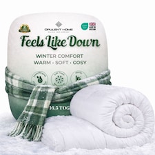Opulent Home Premium 16.5 Tog Winter Duvet - Anti-Allergy Hypoallergenic Hollowfibre Quilt|White|King
